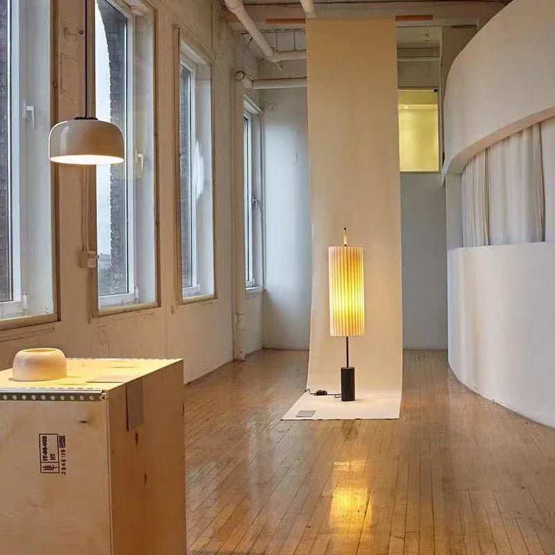 Japanese Style Minimalist Tatami Fabric Led Floor Lamp Nordic Study Living Room Home Decor Standing Light Bedroom Bedside Lamp