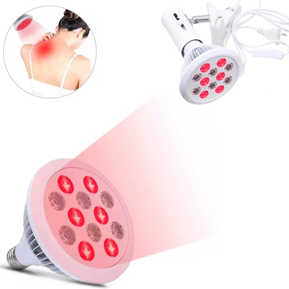 24W Red Light Therapy LED Bulb - Health Care 24W Infrared Anti-aging red Bulb 850nm 660nm Skin Pain Relief Massage Body Neck Shoulder Back Heating Lamp