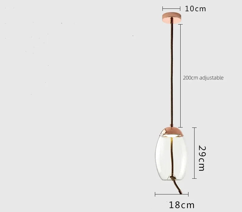 Nordic Style Designer Postmodern Luxury Glass Single Head Pendant Lamp Creative Art Bar Dining Lighting Fixture