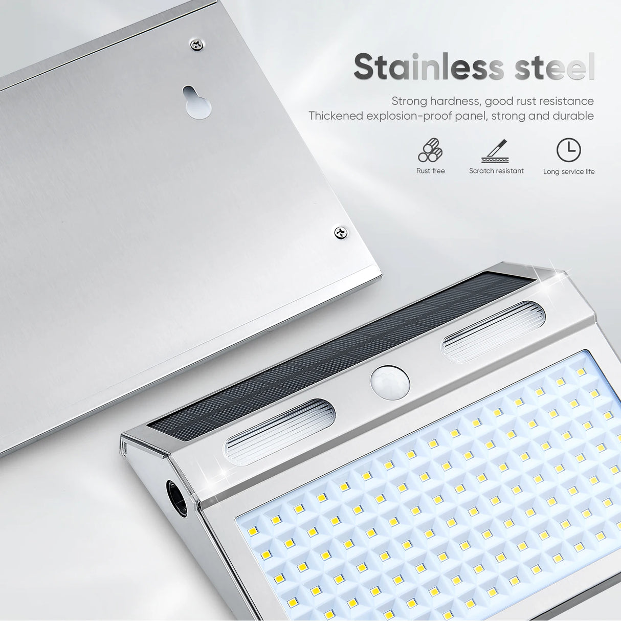 112 LED Solar Motion Sensor Wall Light - Waterproof Outdoor Security Lamp for Garden
