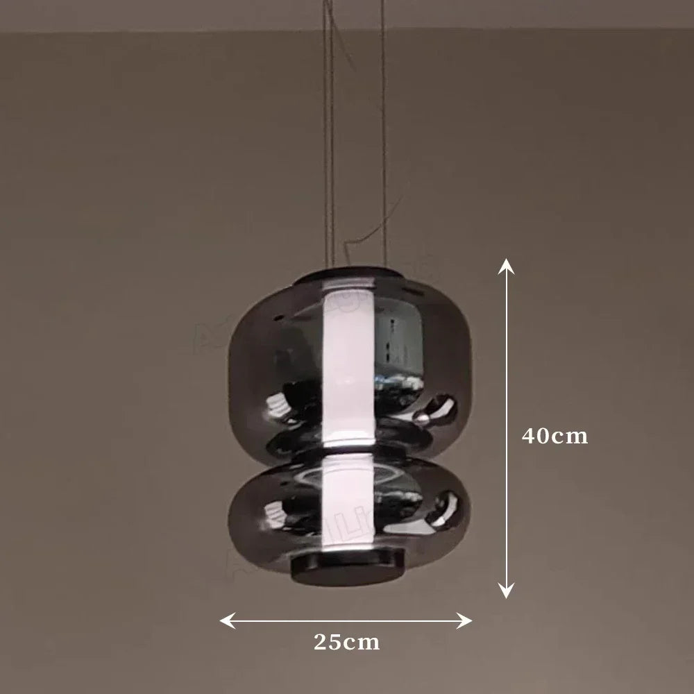 Nordic Designer Smoke White Glass LED Floor Lamp Bedroom Study Hotel Chandelier Living Room Sofa Atmosphere Art Decor Lighting