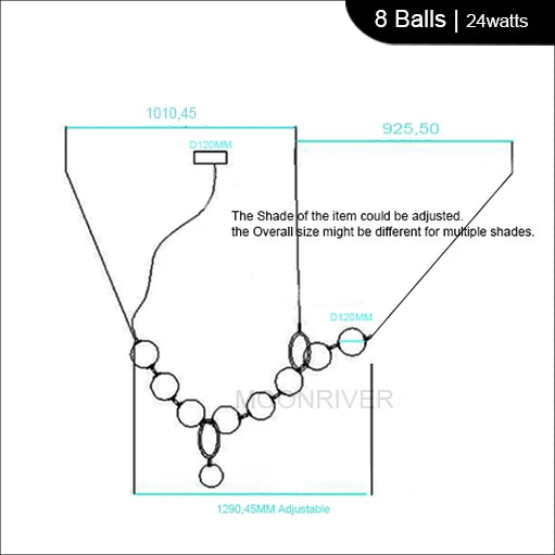 European Luxury Necklace Glass Ball Pendant Light - Modern White Pearl Bean Chandelier Fixture for Restaurant, Hotel Hall & Dining Room