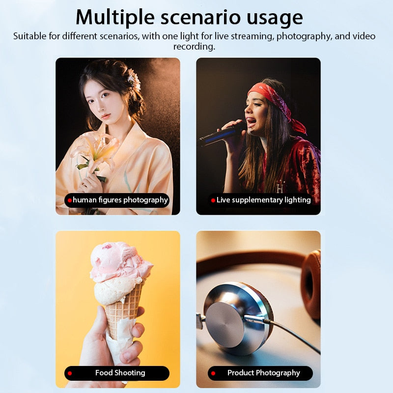 3000K-6000 LED Photography Video Light Panel Lighting Photo Studio Lamp Kit With Tripod Stand RGB Filters For Shoot Live