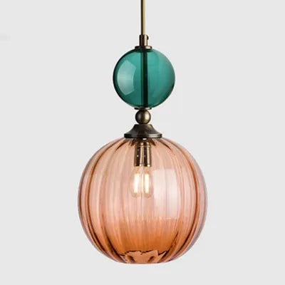 Modern stained glass chandelier Restaurant bar bedside creative bedroom personality model room Pendant lamp home decor Light