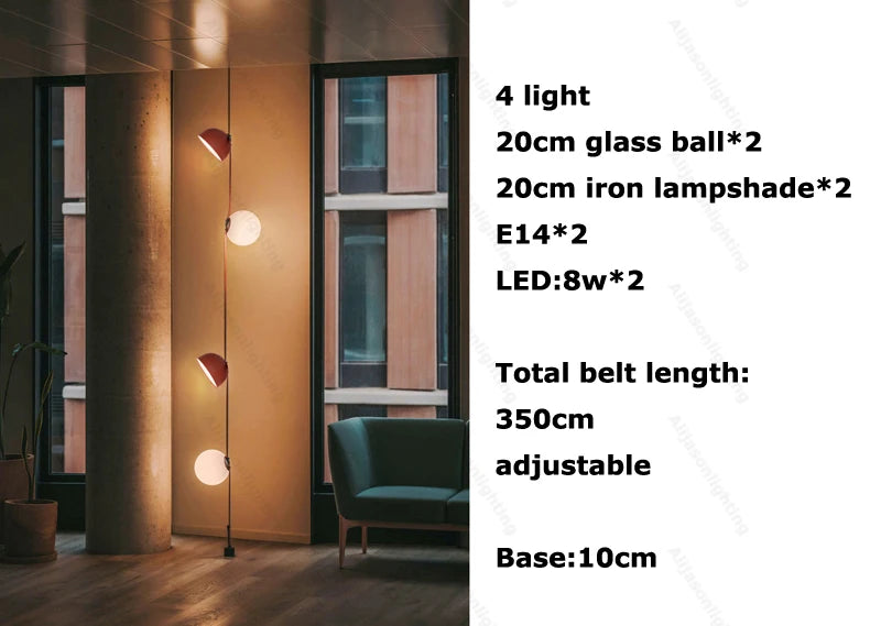 DIY Textile Leather Belt LED Pendant Light - 2026 Early Spring Glass Chandelier