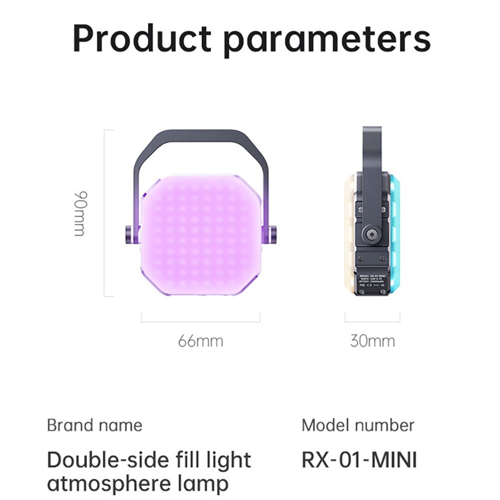 Adjust LED Night Light with 360 Rotate Bracket Table Lamp Mobile Portable Fill Light 10 Mode Sound Sensor Car Atmosphere Lamp