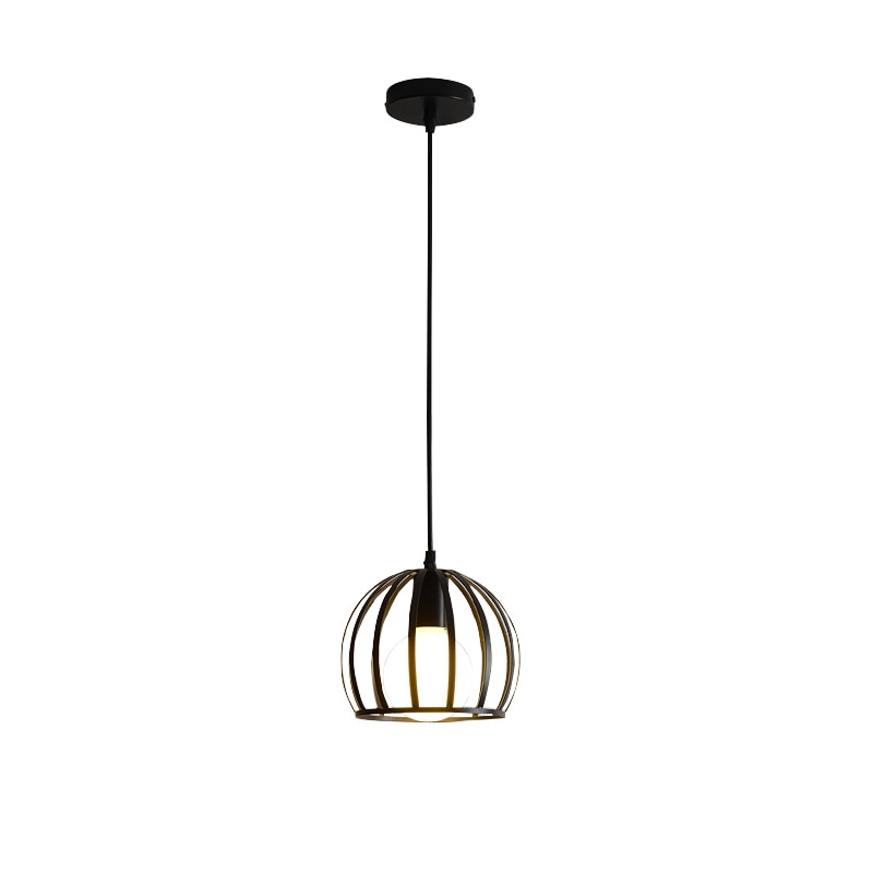 Modern Cage Pendant Light E27 Iron Minimalist Vintage Scandinavian Loft Pyramid Pendant Lamp Metal Hanging Ceiling Lamp Fixtures
