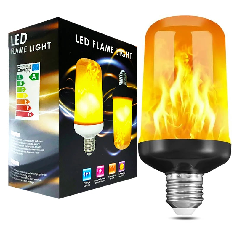 E27 12W LED Flame Effect Light Bulb Purple Blue Yellow Fire Simulation for Party KTV Festival Garden Home Decor Outdoor Lighting