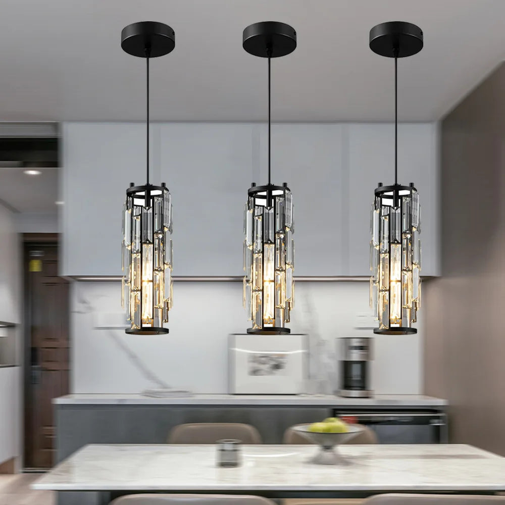 Modern Crystal Pendant Light Appliance Crystal Hanging Lamp for Dining Bar Bedside Crystal Suspension Home decor Fixtures