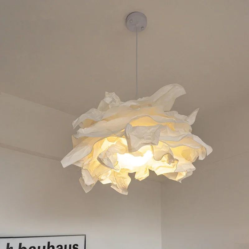Modern Cloud Paper Pendant Light - White Floating Ceiling Chandelier Lamp Fixture for Living Room, Bedroom, Study, Hotel & Shop Decor