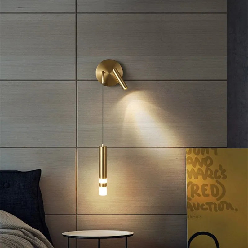 Nordic Luxury Wall Lamp with Reading Spotlight - Modern Linear LED Sconce