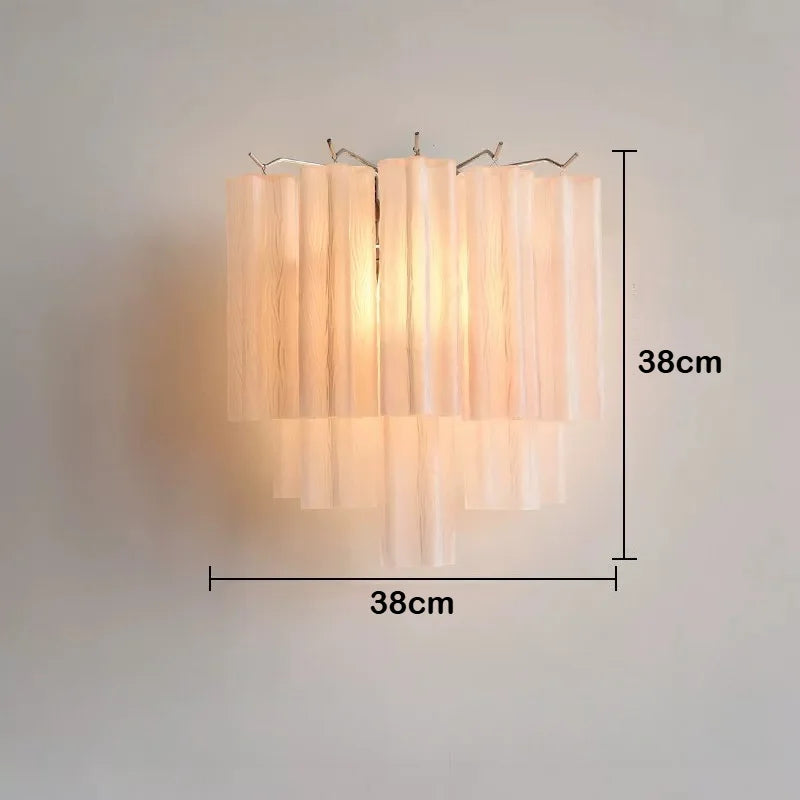 Italian Murano Glass LED Wall Lamp - Luxury Decorative Sconce Light Fixture for Bedroom Bedside, Living Room & Restaurant