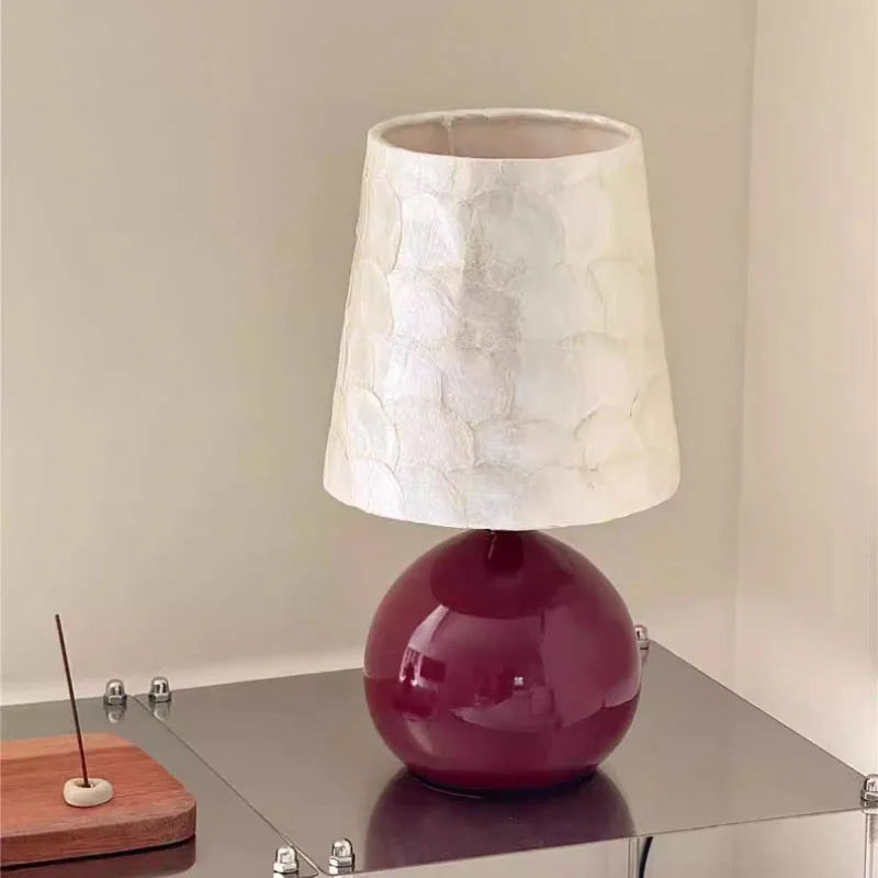Natural Shell Ceramics High-end LED Decoration Table Lamp Desk Light For Living Room Bedroom Study Lighting Fixtures