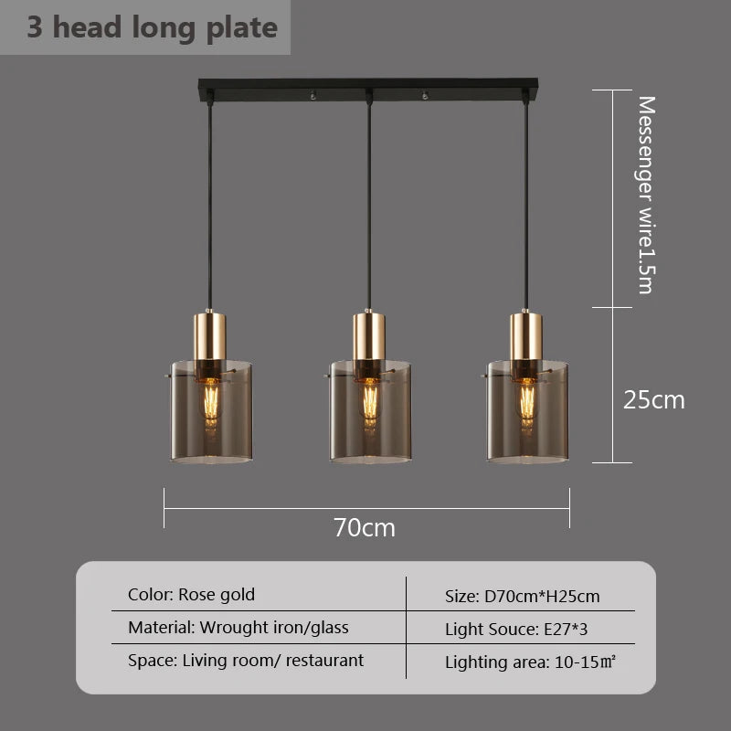 Modern LED Glass Pendant Light Foyer Dining Bedroom pendant lighting Coffee Living Room Restaurant Hotel Indoor Hanging Lamp