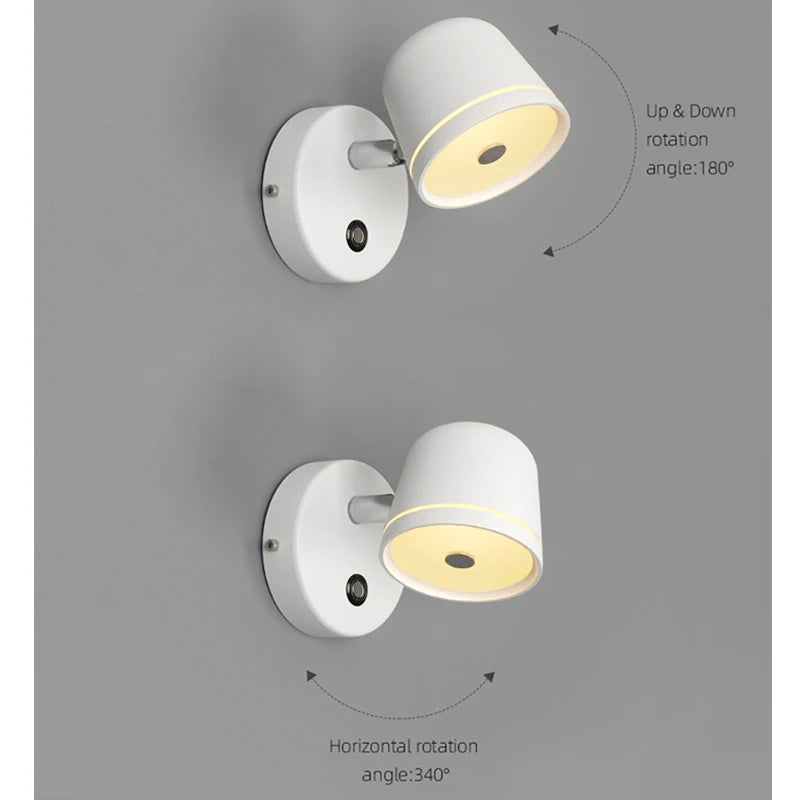 Nordic LED Bedside Wall Lamp Living Room Bedroom Corridor Creative Simple Reading Wall Light Infinite Dimming