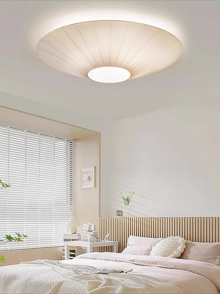 Ceiling light simple round whtie fabric lamp foyer creative flying saucer light Living Room restaurants hotel lobby lighting E27