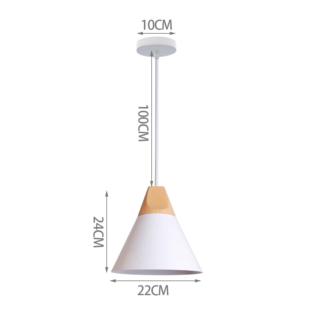 Loft Modern Pendant Light Wood Nordic Hanging Lamp Kitchen Lighting Fixture Industrial Chandelier Hanglamp Living Room Luminaire