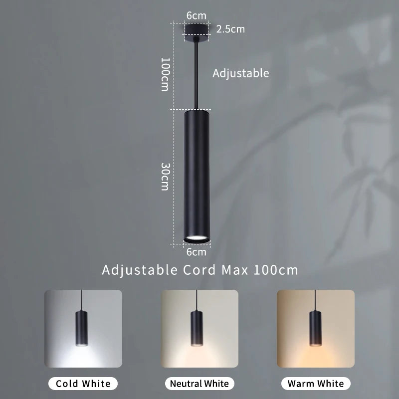 Black LED Pendant Lights GU10 Room Decor Retro Living Room Chandelier Hanging Fixture for Kitchen Table Bedroom Dining Room