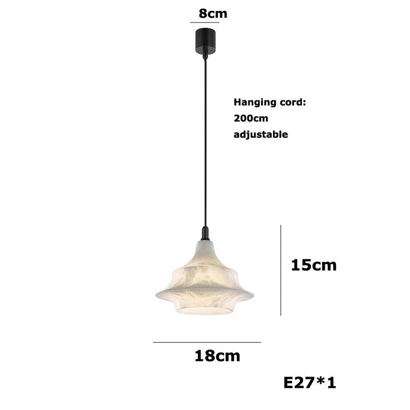 2026 Trendy Marble Joy LED Chandelier - Luxury Alabaster Pendant Light
