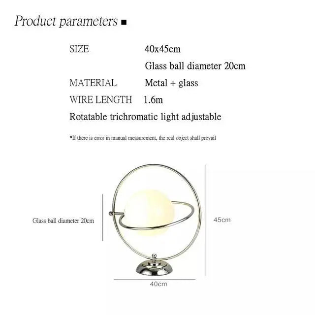 Scandinavian Table Lamp Nordic Chrome Table lamp for Bedroom Living Room Glass Ball LED Rotating Desk Light