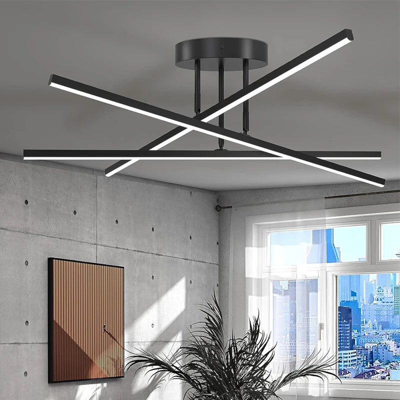 2026 Nordic LED Ceiling Lamp - Modern Minimalist Chandelier for Living & Dining Room