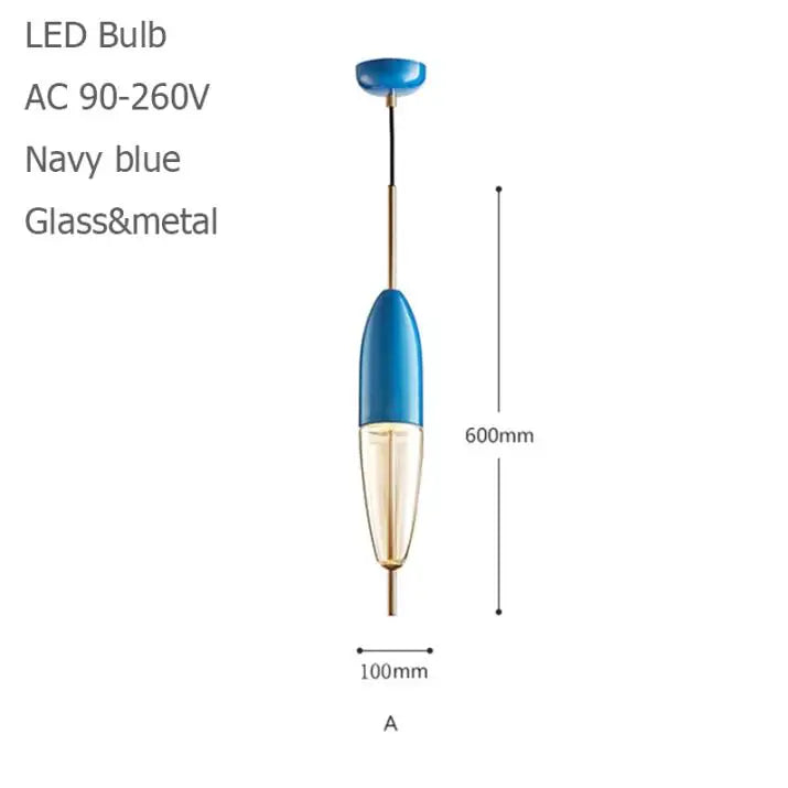 Wonder Glass Night Flow Bespoke Glass pendant light teardrop-shaped Blue pendant light art deco Italian Replica designer Lamp
