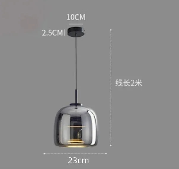 Zhongshan glass lighting fixtures Nordic modern minimalist bar counter restaurant chandelier living room art designer iron