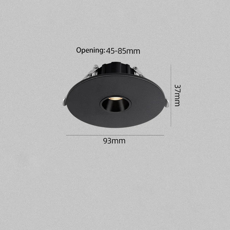 Small Beam Angle LED Spotlight (3°/8°/15°) - Recessed Round Ultra-Thin Accent Light