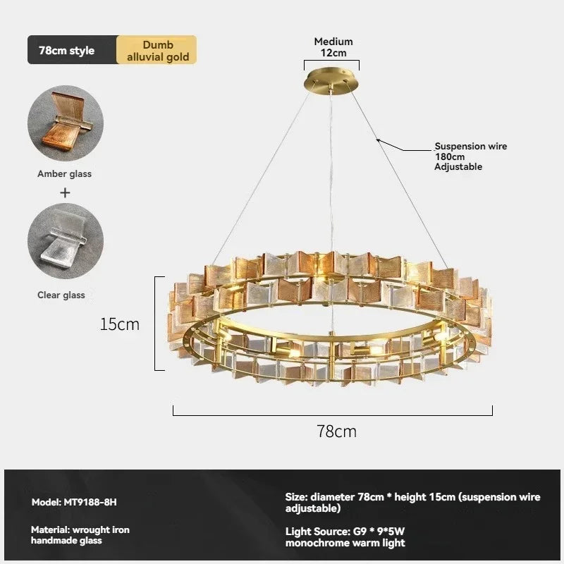 Modern Glass Design Creative Chandelier - Luxury Suspension Light for Living Room