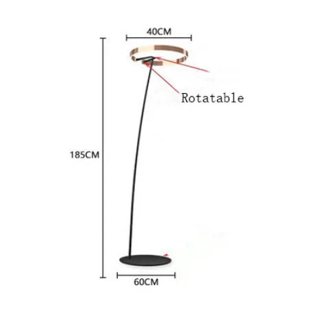 Italian arc floor lamp gold black LED Fishing ring Light Creative Loft Living Room Bedroom Sofa Corner dinner Standing Lamp
