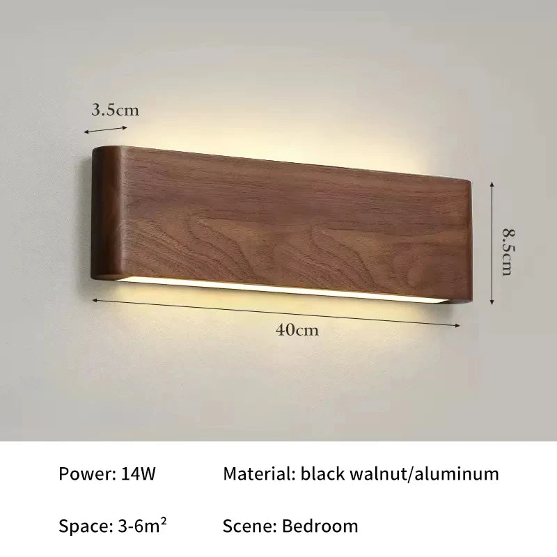 LED Wooden Wall Lamp for Living Room Bedroom Bedside Corridor Stairs Indoor Modern Home Decoration Up Down Wall Sconce Lights 