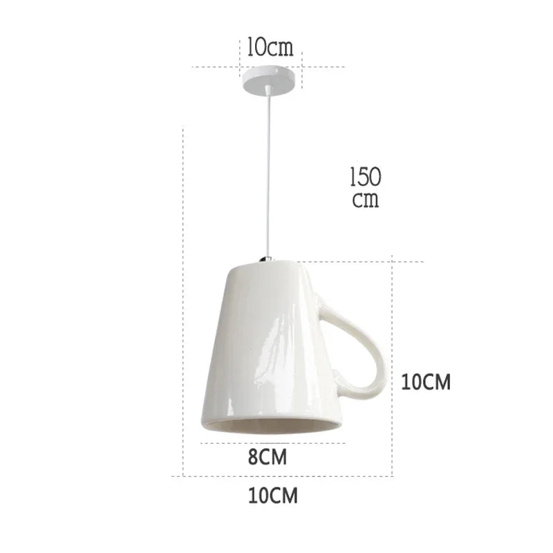 Ceramic Led Pendant Light Modern Tea Cup Teapot Hanging Lamp Kitchen Dining Room Lights Bar Cafe Home Decor Lighting Fixtures