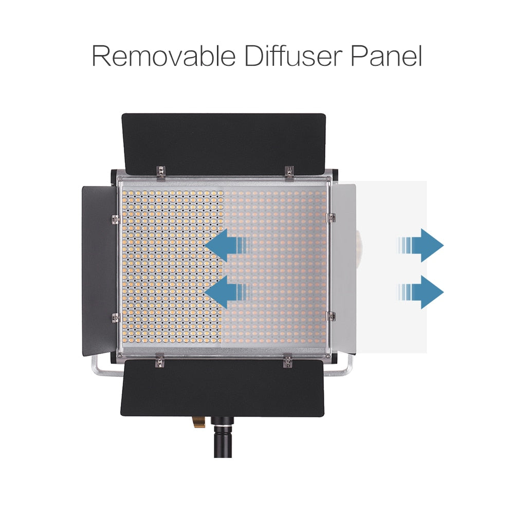 Andoer LED Video Light Light Panel with 78.7 Inches Light Stand 660 LED Bulbs 3200-5600K with Barndoor for Studio Photography