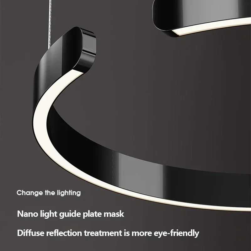 Modern Ring Pendant Lamp Remote Control Dimmable Warm White Eye Protection Led Chandelier Kitchen Island Dining Room
