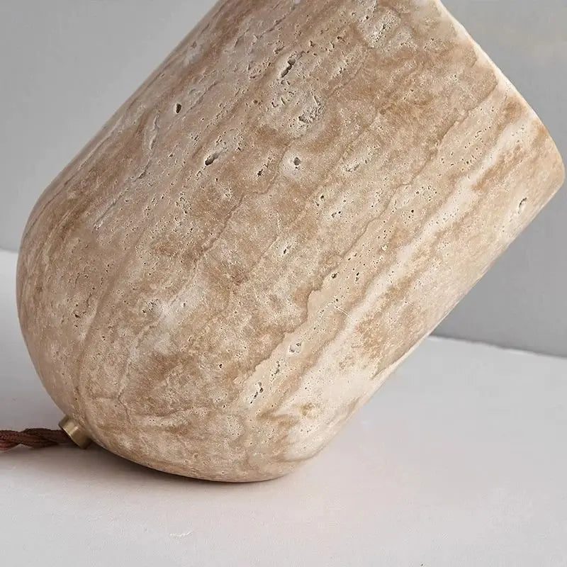 Modern Bedroom Travertine Floor Lamp Natural Yellow Cave Stone Table Lamp Indoor Decor Lighting Bedside Living Room Study E27