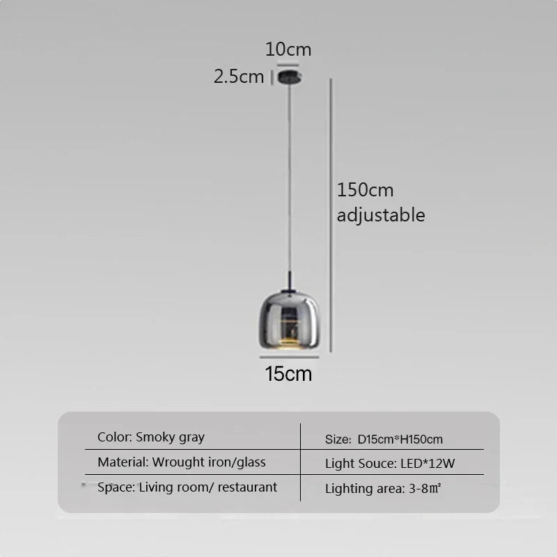 Modern Led Pendant Lights Glass Hanging Suspension Lamp For Dining Room Chandelier Restaurant Kitchen Decor Bedside Pendant Lamp
