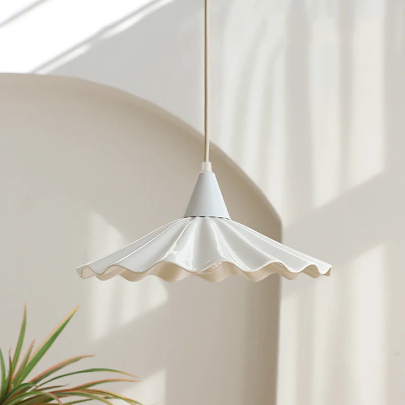 30cm White Ceramic LED Pendant Light - Modern Nordic & Japanese Style Hanging Ceiling Lamp Fixture for Bedroom, Dining Table & Living Room