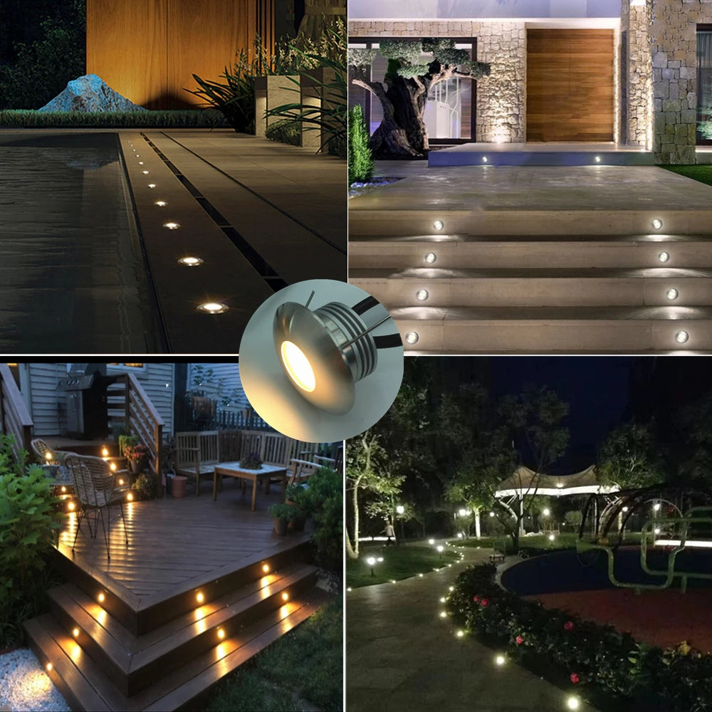 Low-Voltage DC 12V LED Deck & Step Lights - Waterproof Recessed Patio Staircase Lighting Pack