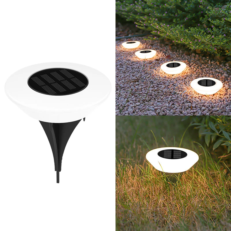 14 LED Solar Ground Lights - Waterproof Outdoor Disk Lights for Garden & Pathway