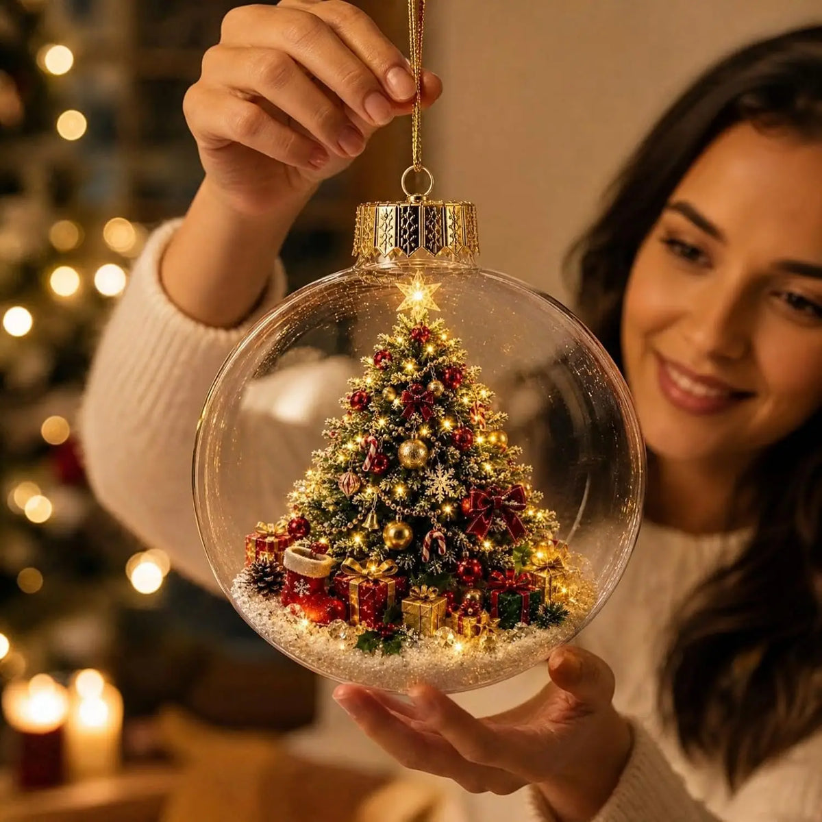 1-5pcs Christmas Tree Ornament Clear Xmas Ball Transparent Hanging Pendant Creative Sports for Holiday Party Home Gift
