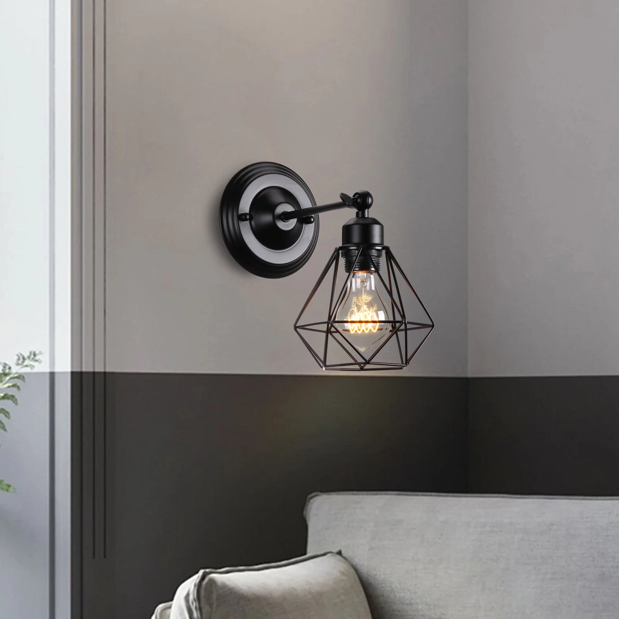Industrial Pendant Light Led Adjustable Hanging Lamp Shade for Home Kitchen Metal Cage Pendant Lighting for Island Dining Room