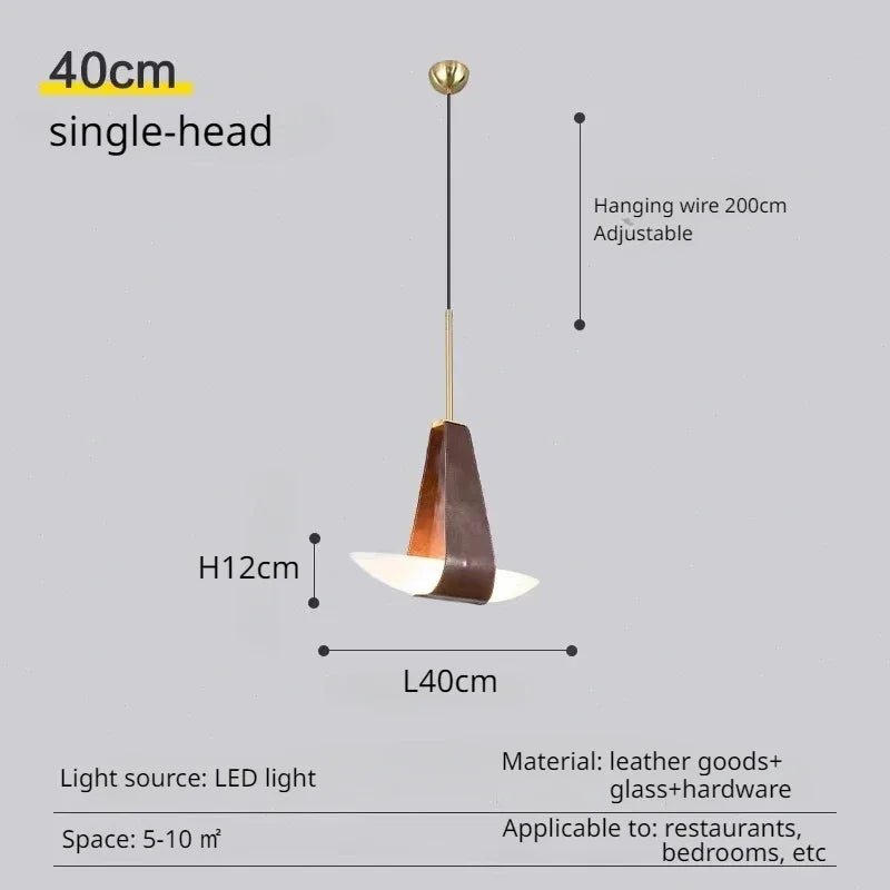Nordic Designer Leather Ceiling Chandelier Dining Room Kitchen Bar Table Coffee LED Pendant Lamp Home Deco Bedroom Bedside Light