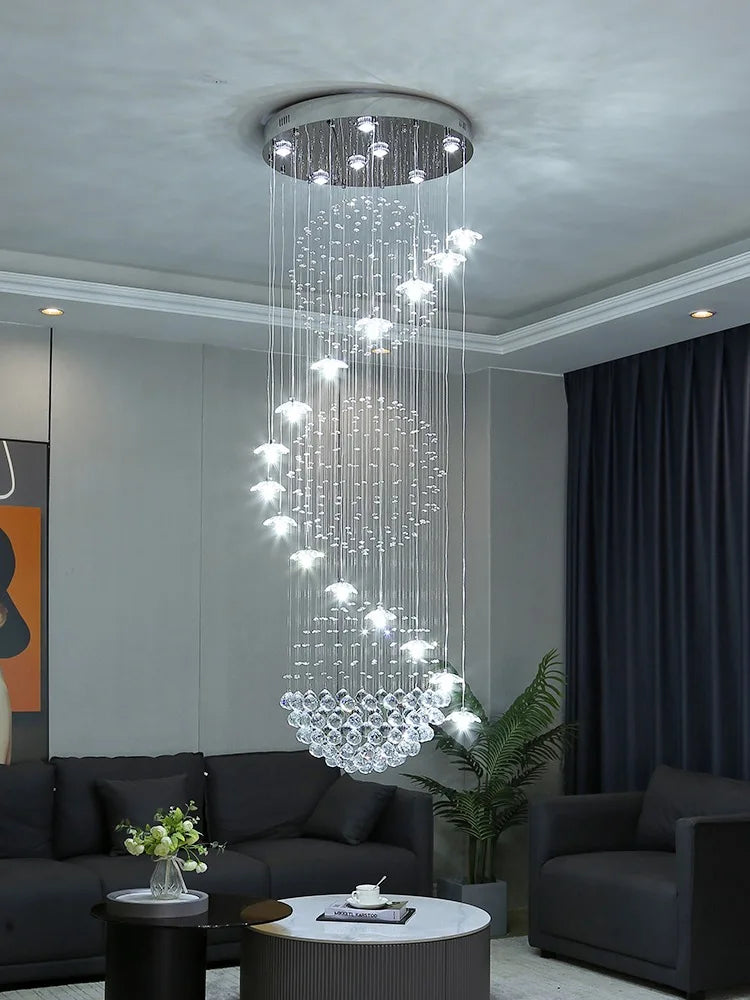 New Modern Chandeliers For Duplex Building Living Room Staircase Pendant Lamp Nordic Loft Spiral Long Chandelier Lustre Fixtures
