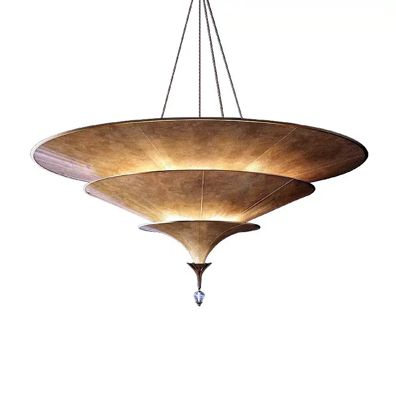 Southeast Asian Thai Umbrella Pendant Light Wabi Sabi Style for Restaurant Hotel Exhibition Hall Decorative Lighting Fixtures