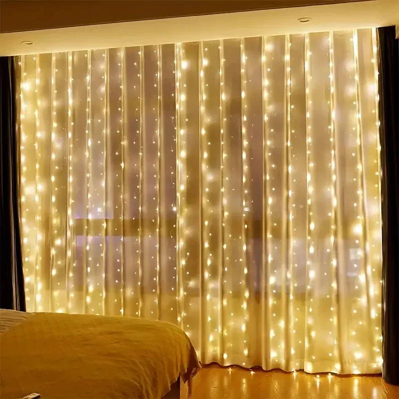 USB LED Curtain String Lights - Remote Control Fairy Garland for Bedroom & Windows