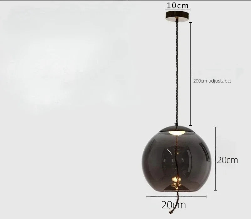 Modern Minimalist Glass LED Chandelier - Creative Pendant for Living & Kitchen