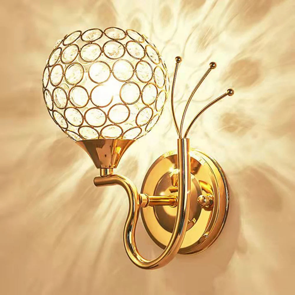 Modern LED Crystal Wall Light Wall Mounted Pendant Lamp E27 Socket Elegant Crystals Wall Sconce Decorative Bedroom Aisle Stairs