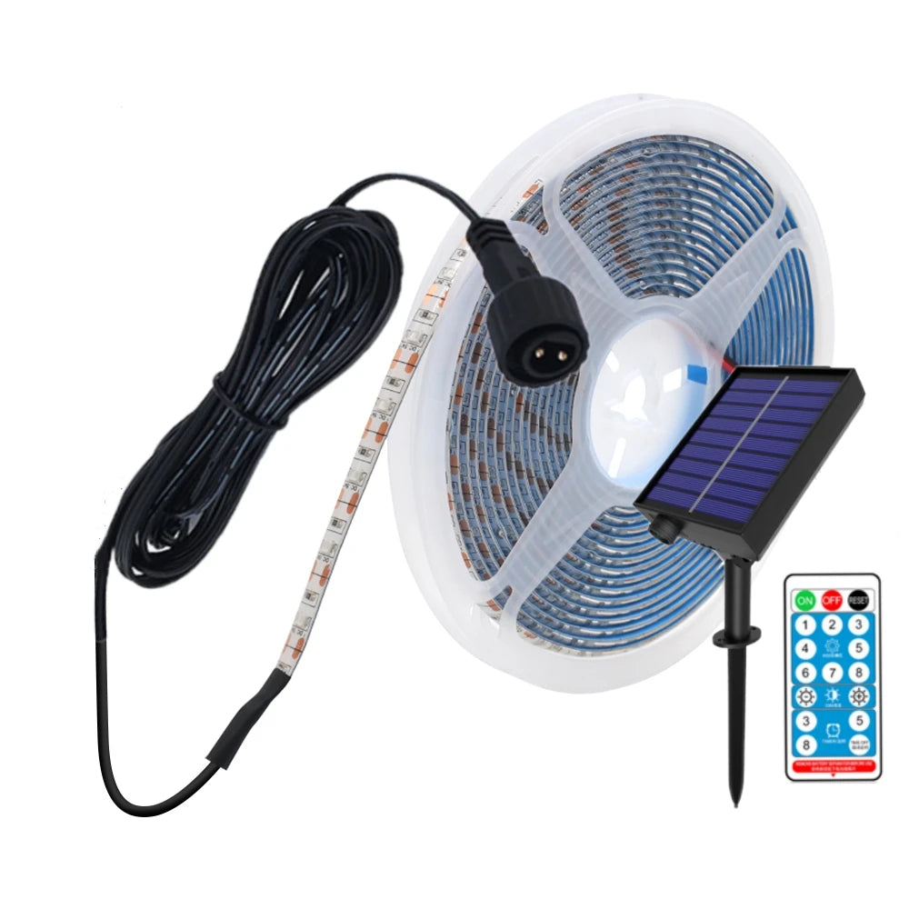 5V Solar LED Stripe Outdoor IP65 Waterproof String Lamp Garden Decoration Street Garland 8 Modes Fairy Lights