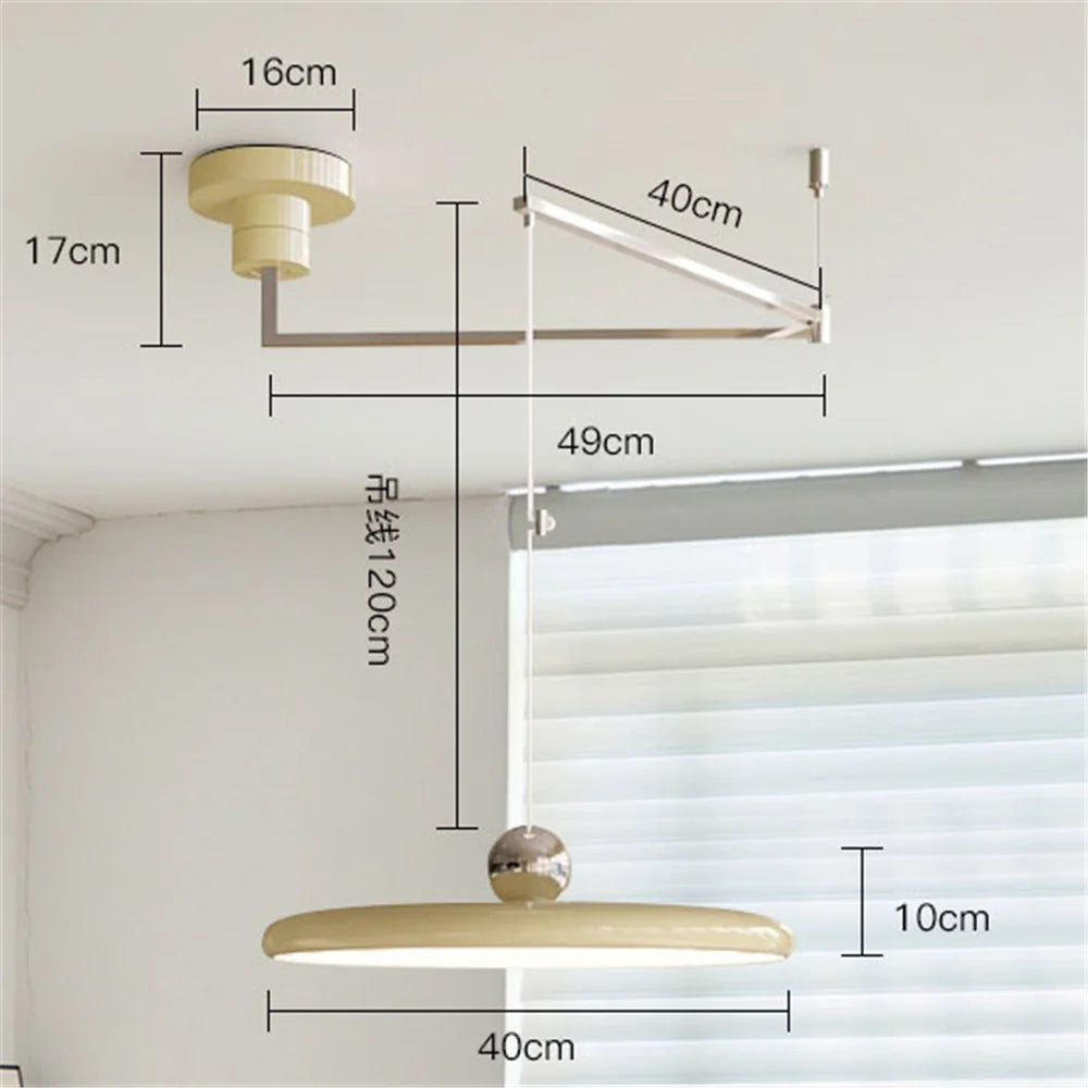 French Rocker Chrome LED Chandelier - Displaceable Modern Hanging Lamp