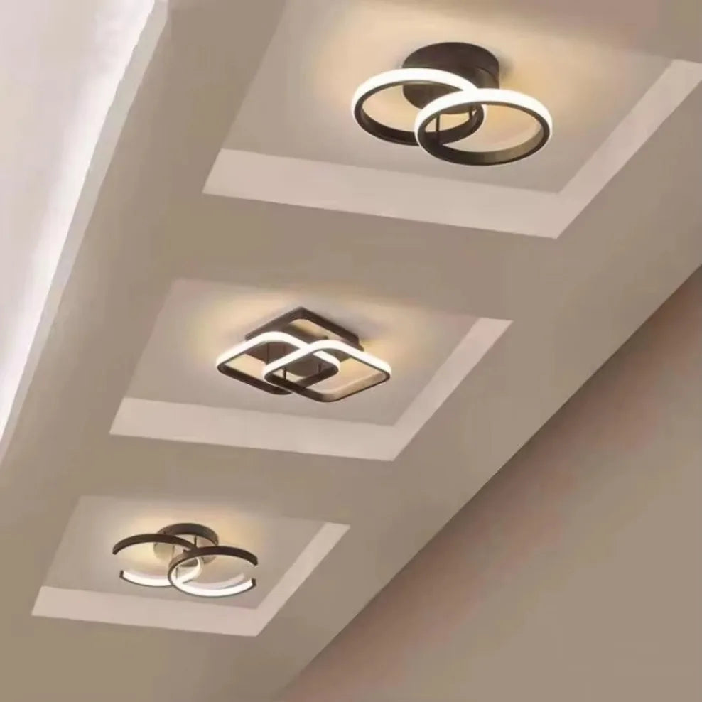 Household LED Chandelier Three Colors Lamp Modern Style Ceiling Lamp Bedroom Light Surface Installation 85-265V Dining Room Lamp